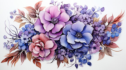 Fototapeta premium bouquet of irises UHD wallpaper Stock Photographic Image 