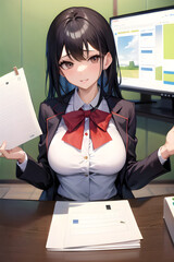 Black Haired Woman Doing Ananlyst Stuff