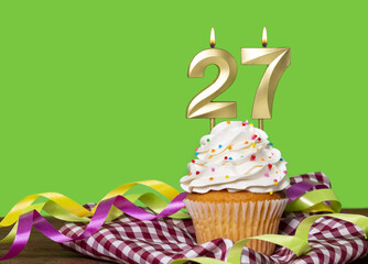 Birthday Cake With Candle Number 27