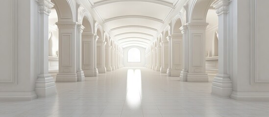 Entrance corridor painted in white.