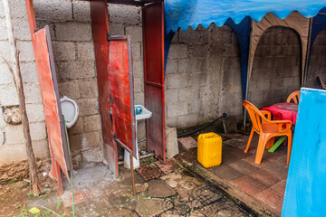 Bathroom of a local restaurant in Arba Minch, Ethiopia