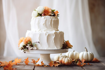 Autumn wedding cake, cake banner 