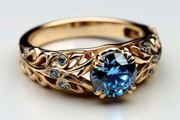 gold ring with diamonds