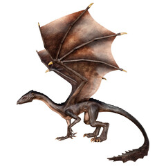 Fototapeta premium 3D Rendering Fairy Tale Dragon on White