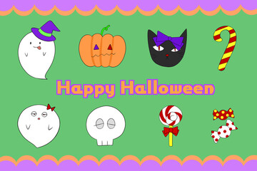 ハッピーハロウィン　手描きイラスト