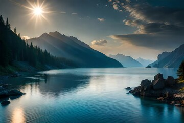 snowy mountain filled with snow and high hills and water falling from the top of mountain 