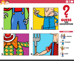 guess the occupation cartoon educational activity