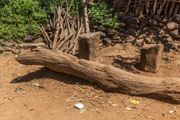 Stones and sticks in a traditional Konso village, Ethiopia