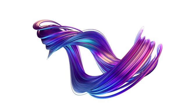 Abstract 3d animation, rotating iridescent futuristic shape, 4k video, loop