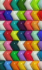 Background with colorful inflated figures, 3D rendering illustration