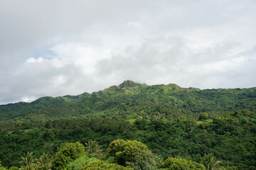 a mix of sunny and cloudy weather of Mount Batulao