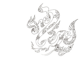 abstract floral design pen drawing for card decoration illustration