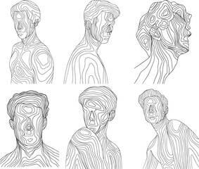 Topographic Human Illustrations