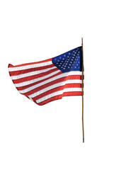american flag  isolated on white background whit clipping path.