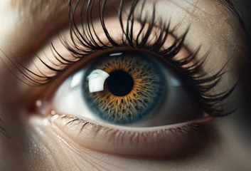 Tuinposter closeup of human eye with great detail in the iris © javgutierrez