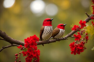 Whimsical Charm Red Robin Garden Ornaments for a Delightful Garden. AI Generated.