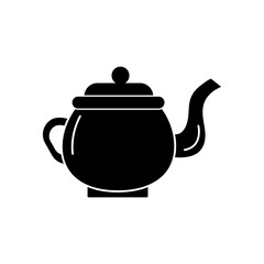 Teapot vector symbol flat illustration, Ceramic tea pot for mobile and site vector illustration on white background..eps