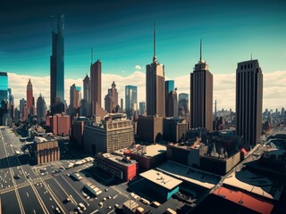 city skyline in the 50s