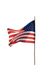 american flag  isolated on white background whit clipping path.