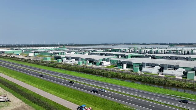 Middenmeer / The Netherlands - August 9th 2023: Microsoft Data Center Middenmeer, The Netherlands