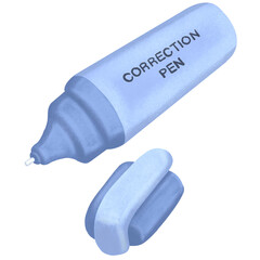 Blue Correction Pen Illustration