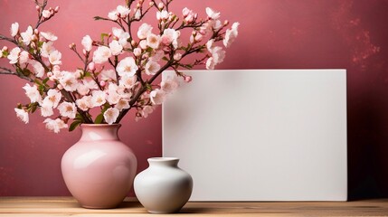 flowers in a vase and white canvas 