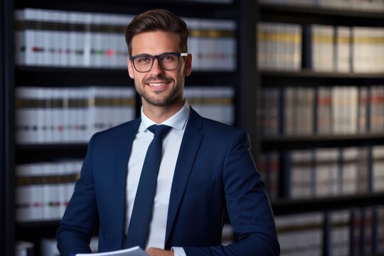 Caucasian Male Accountant Backdrop Scene Handsome Generative AI