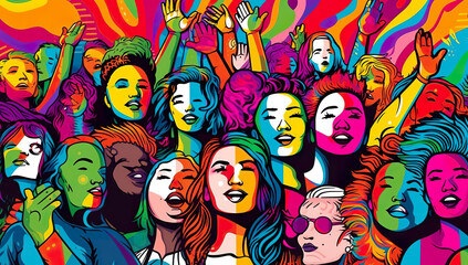 art illustration, pride day and the LGBT community, poster 