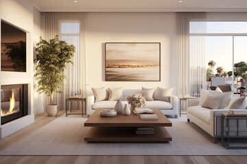 contemporary home interior design concept beautiful living room design in natural color scheme with bright and clean cosy comfort house beautiful design background