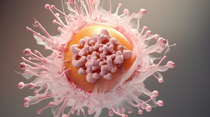 Fantasy tumor, cancer, virus or body cell. Imaginative representation of immunity within our body. Concept.