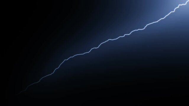 Realistic Lightning strike animation, Blue Electrical Storm Background