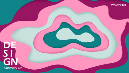 Template curving design abstract  wallpaper geometric 3d papercut. vector illustration. 