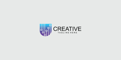 Creative letter U logo design with modern concept| full collor| premium vector