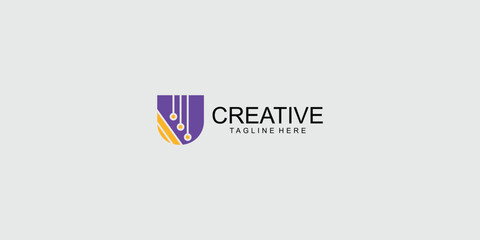 Creative letter U logo design with modern concept| full collor| premium vector