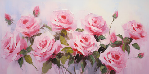 Pink Roses oil painting 