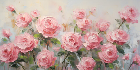 Pink Roses oil painting 