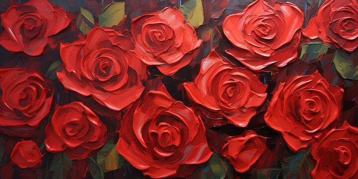 Red Roses oil painting 