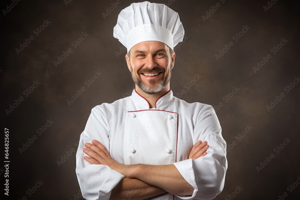 Poster caucasian man chef background scene impressive generative ai