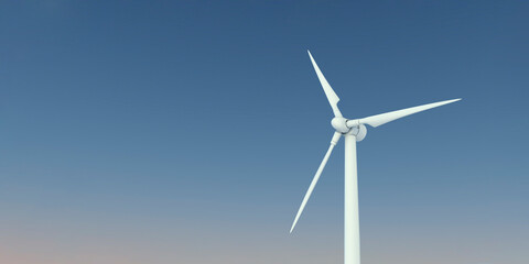 Fototapeta premium Wind turbine at blue sky.