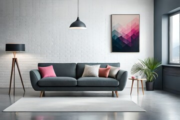modern living room with sofa