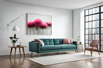 modern living room with sofa