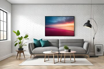 modern living room with sofa