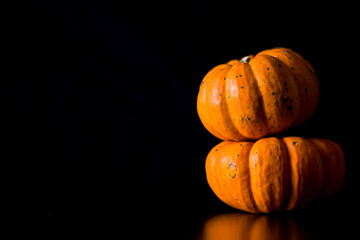 Halloween pumpkin head Jack lantern on black background ,trick or treat