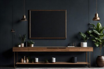Cabinet TV, Shelf in modern empty room, minimal design