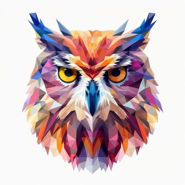 Owl low poly triangular design