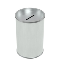 3D rendering illustration of a cylindrical money box