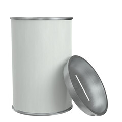 3D rendering illustration of a cylindrical money box