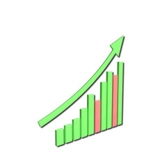 3D Growing Business Infographic - Positive Growth in Bar Chart