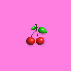 Cherry icon vector 3D illustration modern style