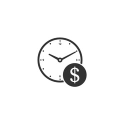 Business and finance management icon in flat style. Time is money vector illustration on white background. Financial strategy business concept